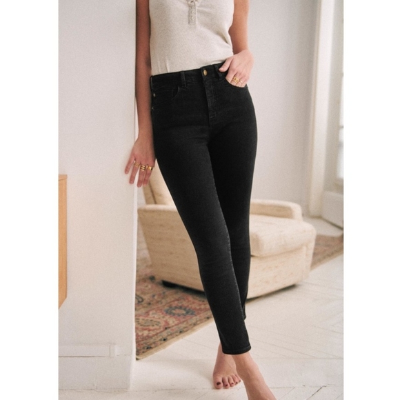 Sezane Perfect Slim Jeans Organic Cotton Black Size 30 - Picture 2 of 16
